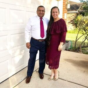 Dainty Jewells Deep Burgundy Lace Dress